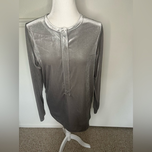 Ralph Lauren Elegant Velvet Gray long sleeve Top size M - Picture 1 of 10